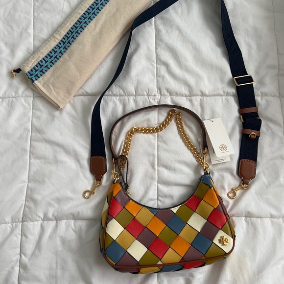 Tory Burch Mercer Woven Small shoulder bag multi 3 straps